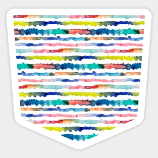 Pocket - Gradient Watercolor Lines Blue Sticker